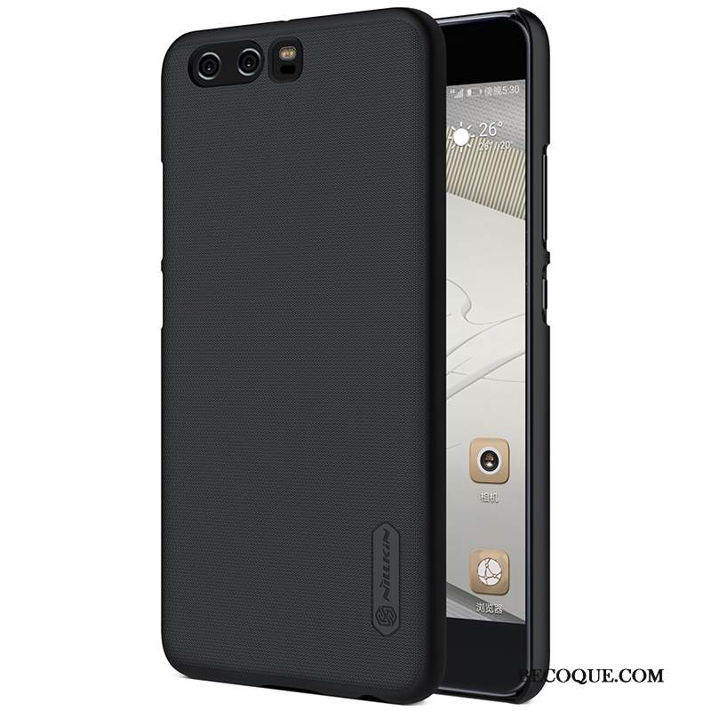 Huawei P10 Plus Coque De Téléphone Difficile Rouge Délavé En Daim Protection Étui