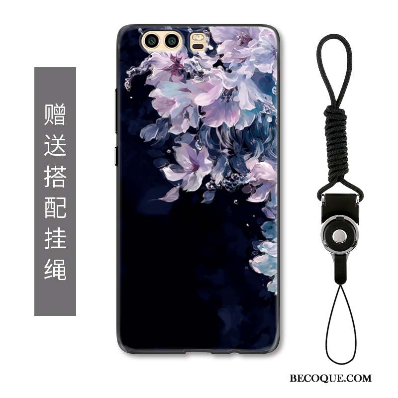 Huawei P10 Plus Coque De Téléphone Ornements Suspendus Fleur Luxe Protection Bleu