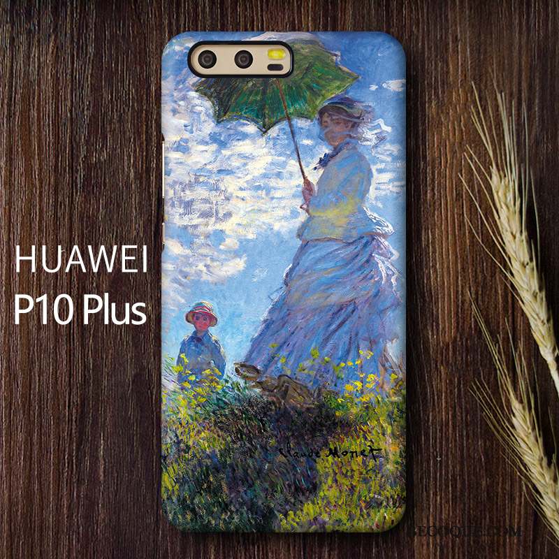 Huawei P10 Plus Coque De Téléphone Peinture À L'huile Protection Difficile Étui Vintage