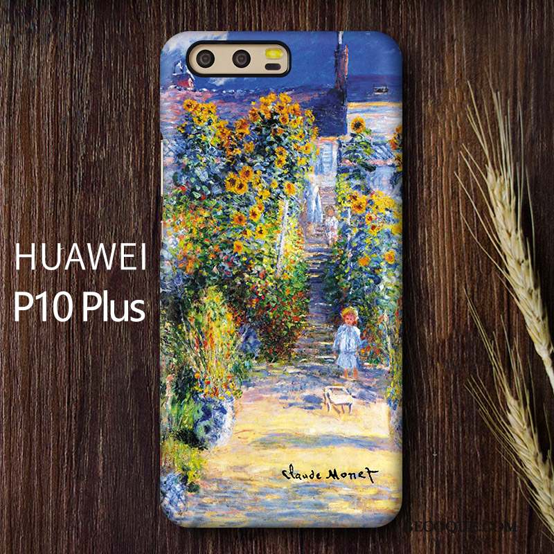 Huawei P10 Plus Coque De Téléphone Peinture À L'huile Protection Difficile Étui Vintage