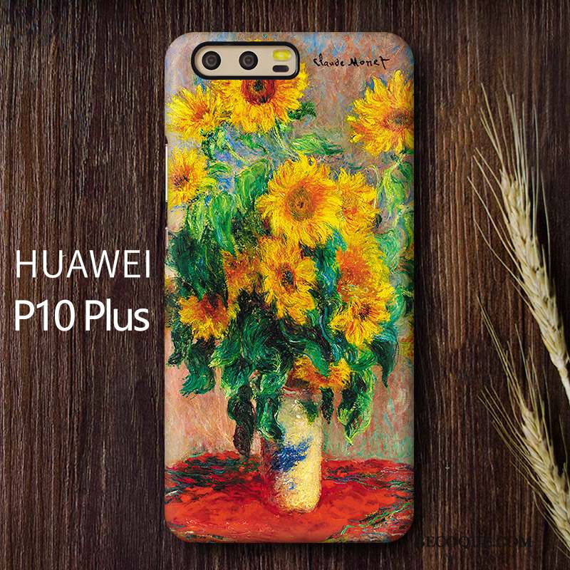 Huawei P10 Plus Coque De Téléphone Peinture À L'huile Protection Difficile Étui Vintage