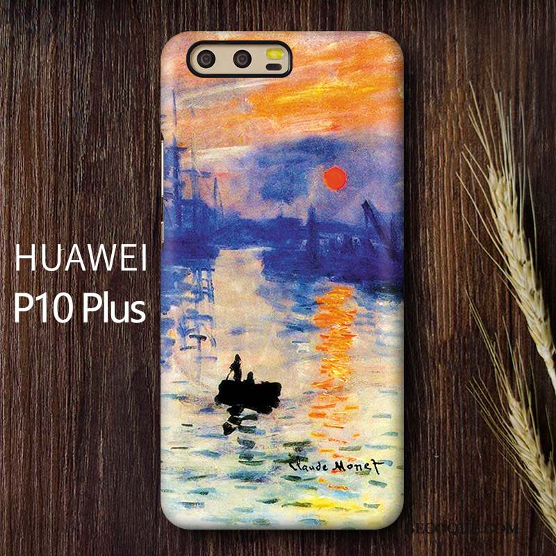 Huawei P10 Plus Coque De Téléphone Peinture À L'huile Protection Difficile Étui Vintage