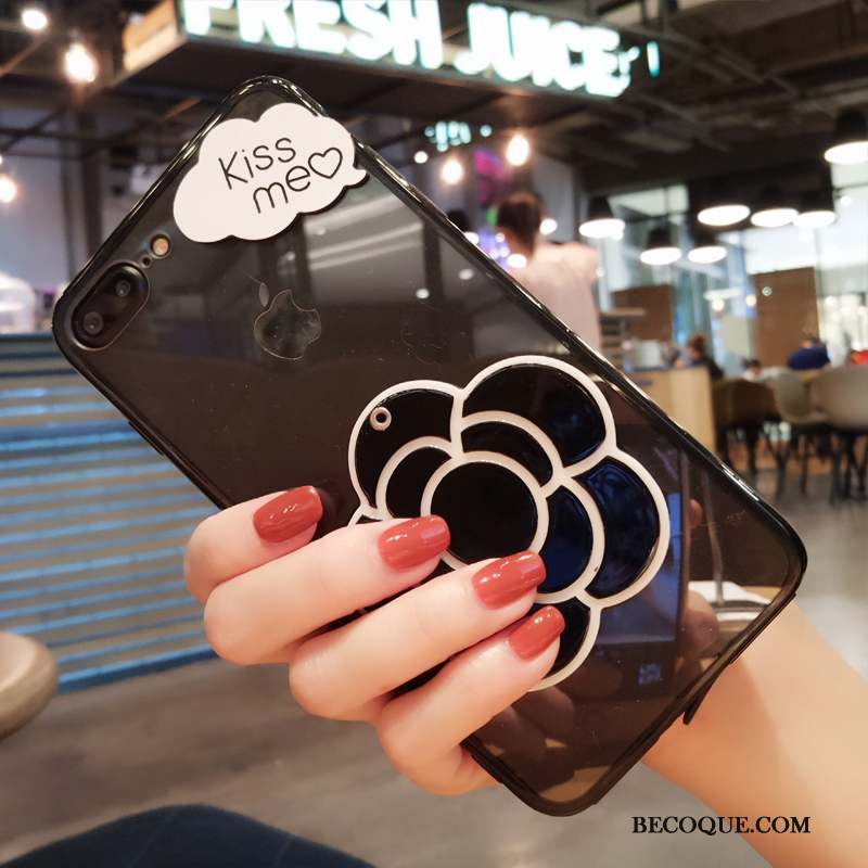 Huawei P10 Plus Coque En Silicone Marque De Tendance Cou Suspendu Fleur De Téléphone Noir