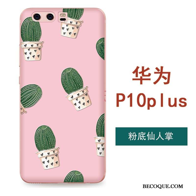 Huawei P10 Plus Coque Fleurs Silicone Tout Compris Art Gaufrage Fluide Doux