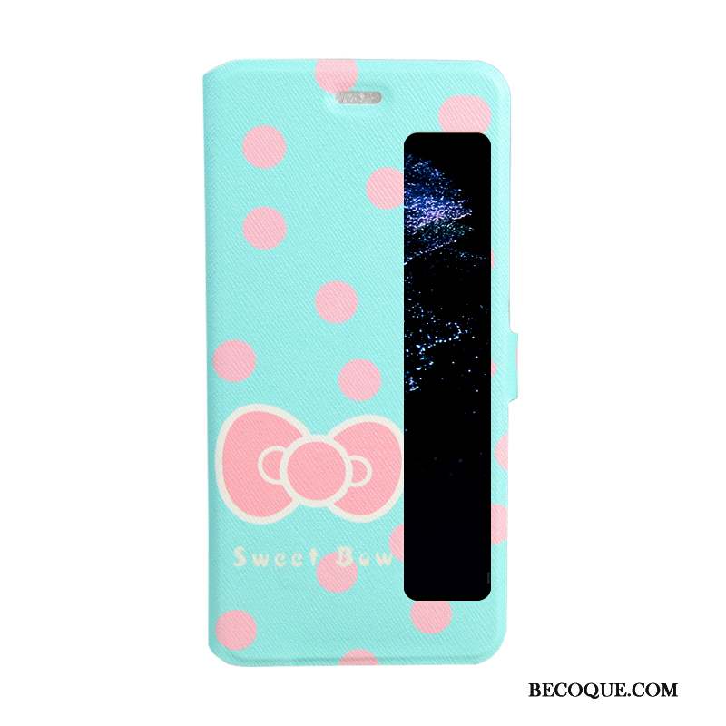 Huawei P10 Plus Coque Housse Protection Dessin Animé Étui Peinture Ouvrir La Fenêtre