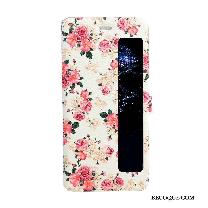 Huawei P10 Plus Coque Housse Protection Dessin Animé Étui Peinture Ouvrir La Fenêtre