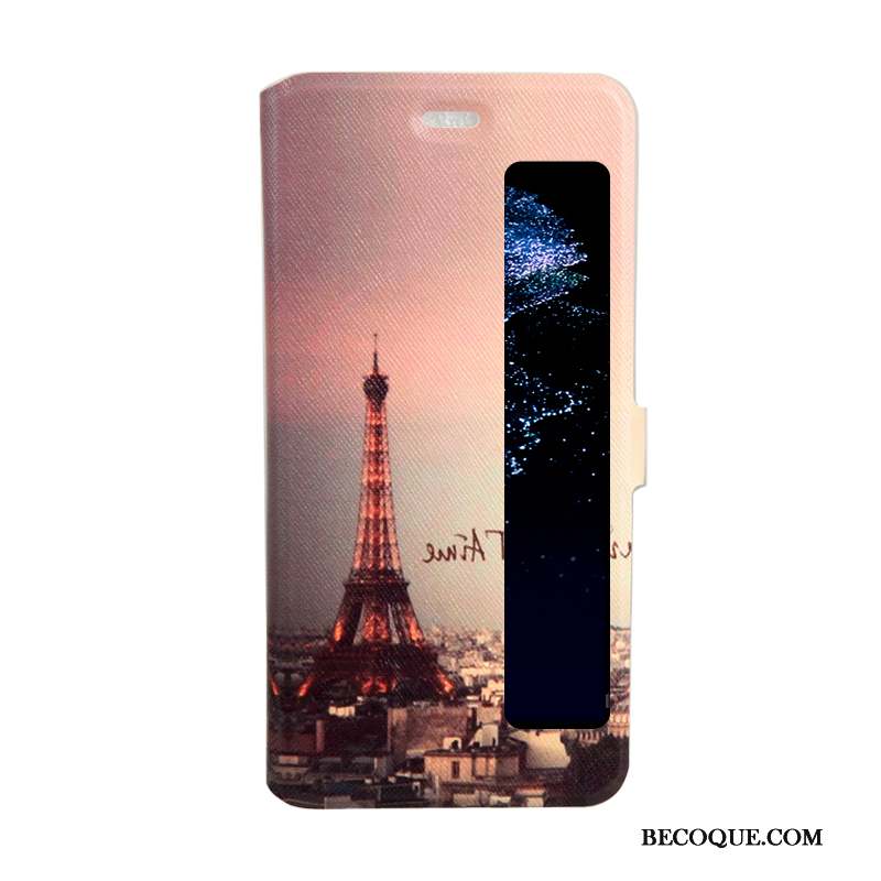 Huawei P10 Plus Coque Housse Protection Dessin Animé Étui Peinture Ouvrir La Fenêtre