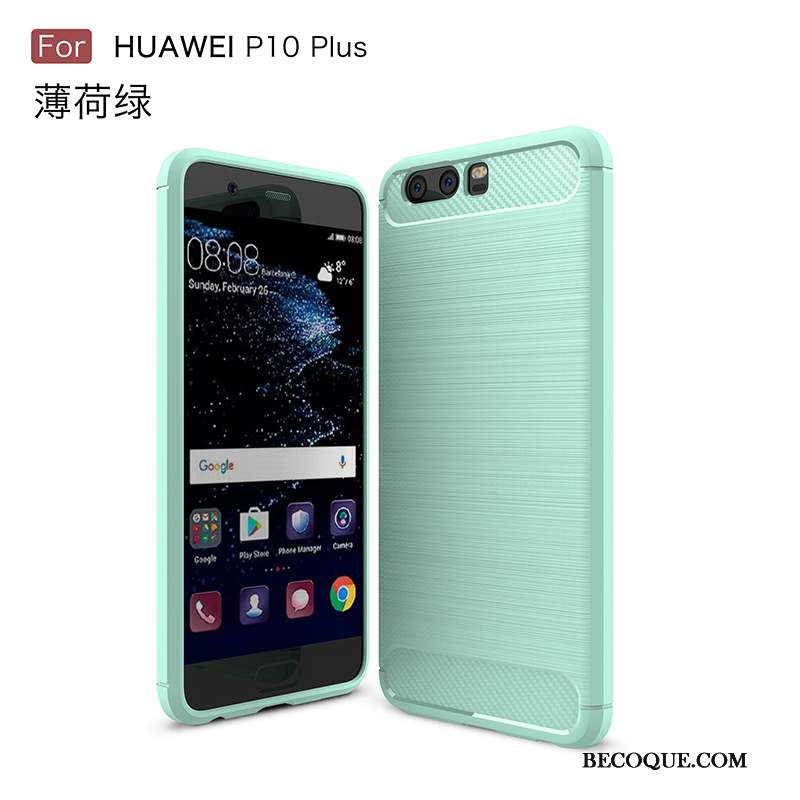 Huawei P10 Plus Coque Incassable Silicone Délavé En Daim Étui Protection Fluide Doux