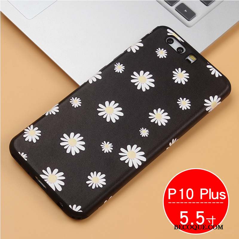 Huawei P10 Plus Coque Incassable Silicone Tout Compris Fluide Doux Noir Protection