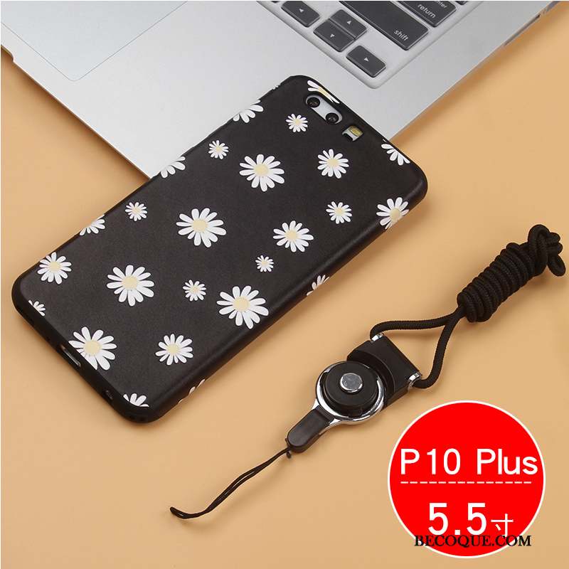 Huawei P10 Plus Coque Incassable Silicone Tout Compris Fluide Doux Noir Protection