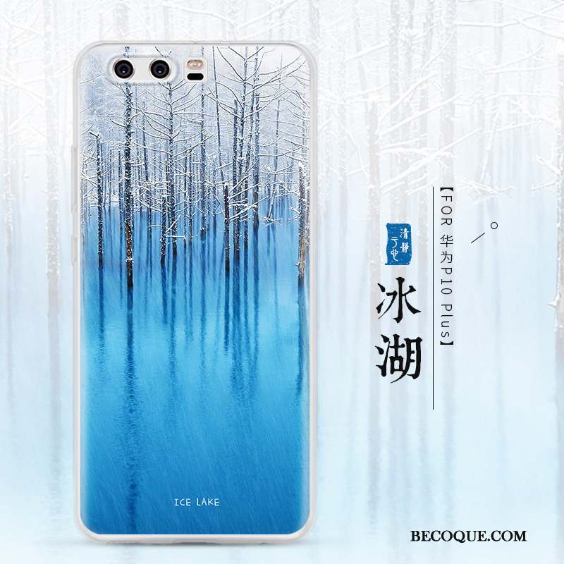Huawei P10 Plus Coque Protection Fluide Doux Créatif Bleu Incassable Étui