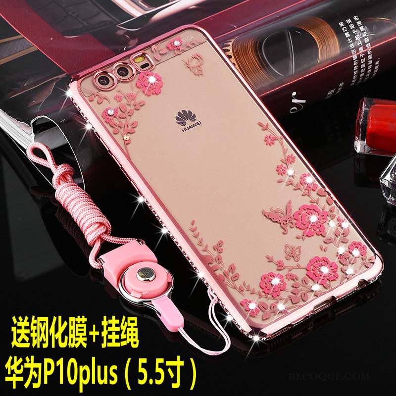 Huawei P10 Plus Coque Rose Étui De Téléphone Incassable Fluide Doux