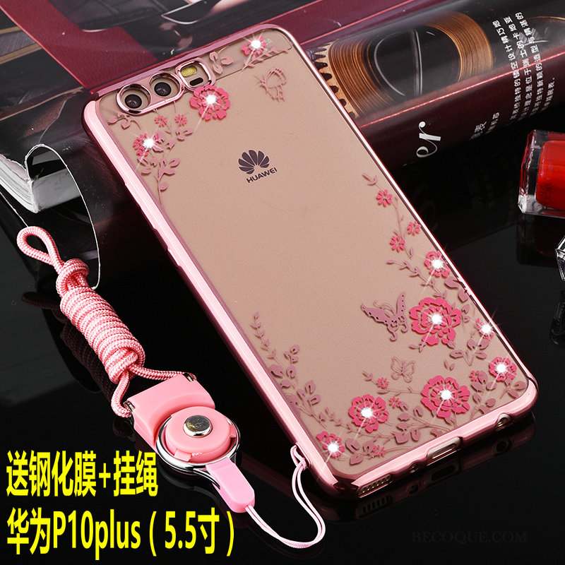 Huawei P10 Plus Coque Rose Étui De Téléphone Incassable Fluide Doux