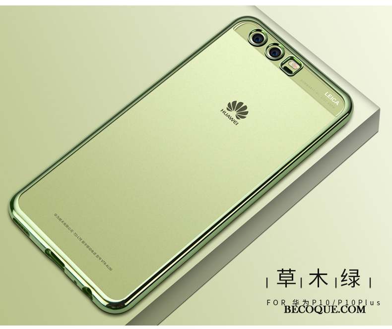 Huawei P10 Plus Coque Silicone Or Très Mince Fluide Doux Étui Transparent