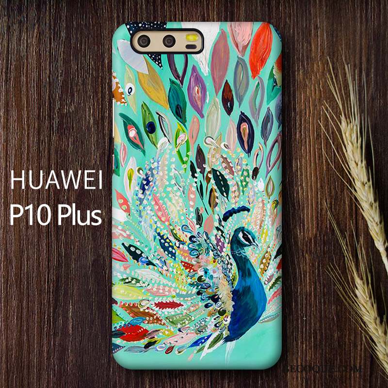 Huawei P10 Plus Coque Style Chinois Protection Vert Téléphone Portable Incassable Étui
