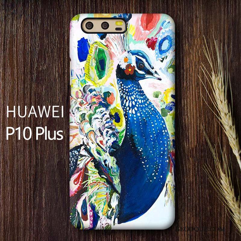 Huawei P10 Plus Coque Style Chinois Protection Vert Téléphone Portable Incassable Étui