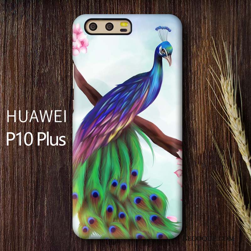 Huawei P10 Plus Coque Style Chinois Protection Vert Téléphone Portable Incassable Étui