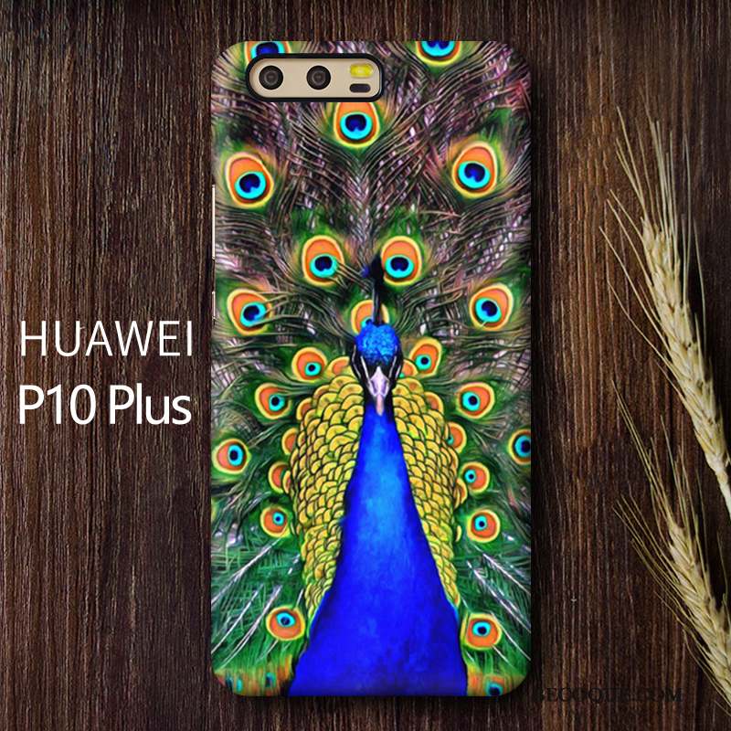 Huawei P10 Plus Coque Style Chinois Protection Vert Téléphone Portable Incassable Étui