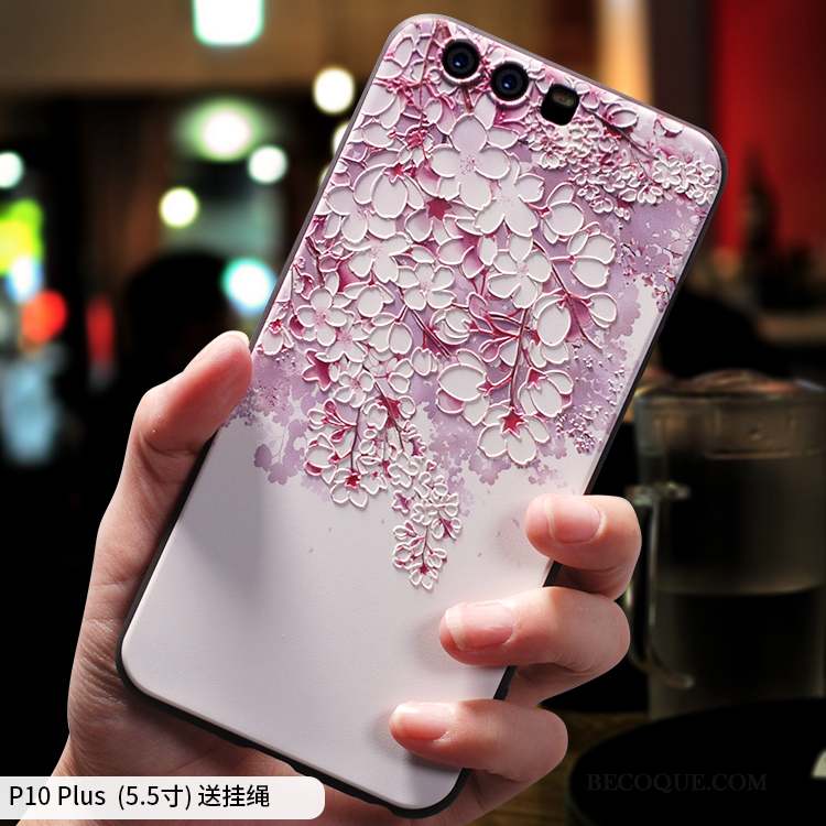 Huawei P10 Plus Coque Tout Compris Incassable Fluide Doux Style Chinois Personnalité Délavé En Daim