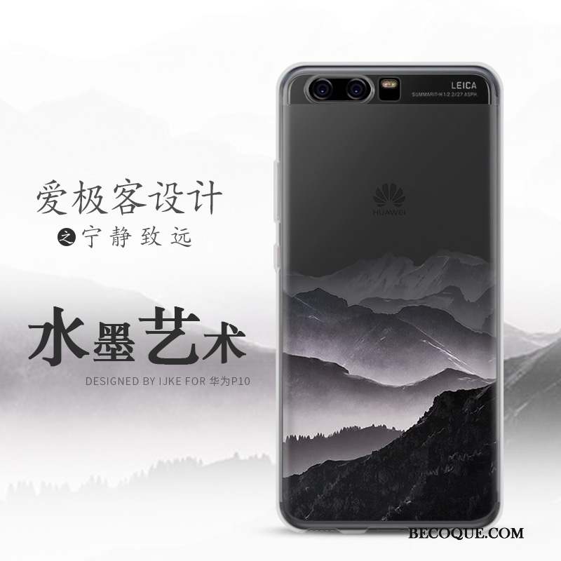 Huawei P10 Plus Coque Téléphone Portable Protection Noir Incassable Paysage Étui