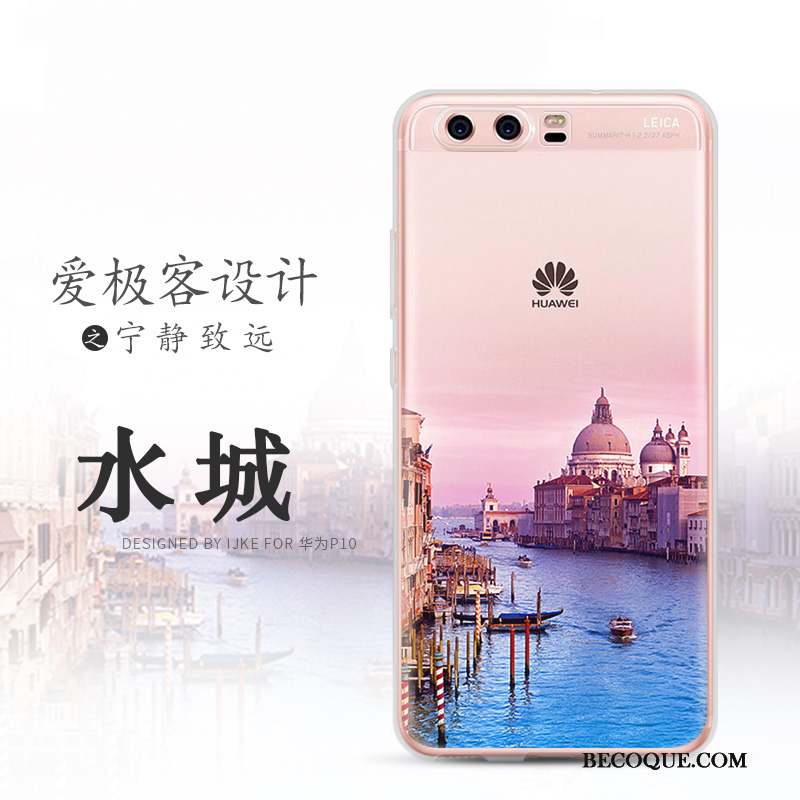 Huawei P10 Plus Coque Téléphone Portable Protection Noir Incassable Paysage Étui