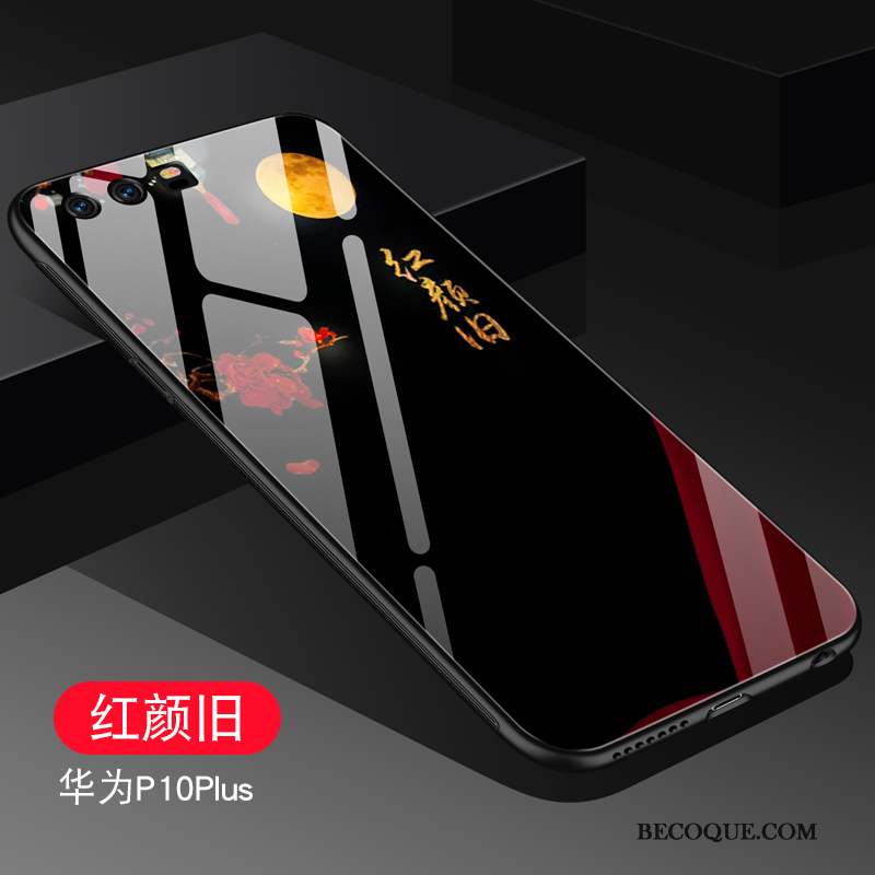 Huawei P10 Plus Coque Verre Tout Compris Étui Créatif Silicone Personnalité