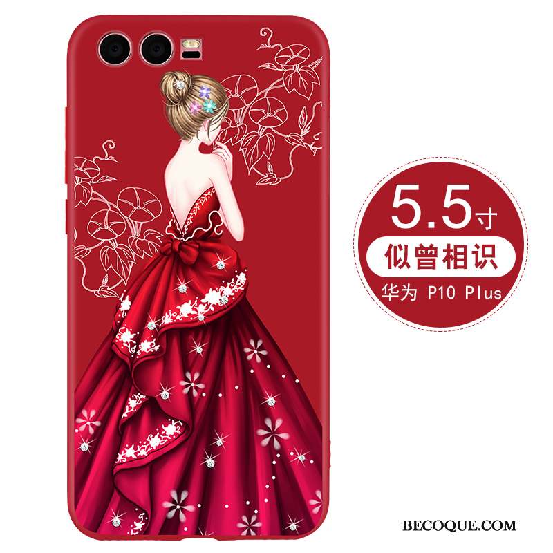 Huawei P10 Plus Créatif Coque De Téléphone Protection Silicone Rouge Personnalité