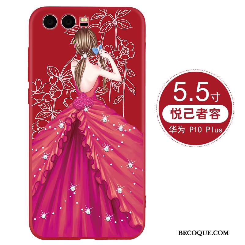 Huawei P10 Plus Créatif Coque De Téléphone Protection Silicone Rouge Personnalité