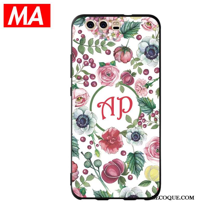 Huawei P10 Plus Fleurs Personnalité Coque Créatif Protection Silicone