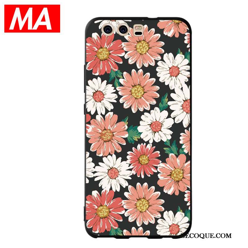 Huawei P10 Plus Fleurs Personnalité Coque Créatif Protection Silicone