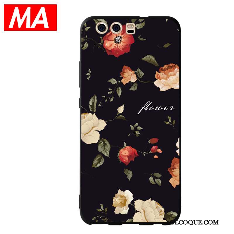 Huawei P10 Plus Fleurs Personnalité Coque Créatif Protection Silicone