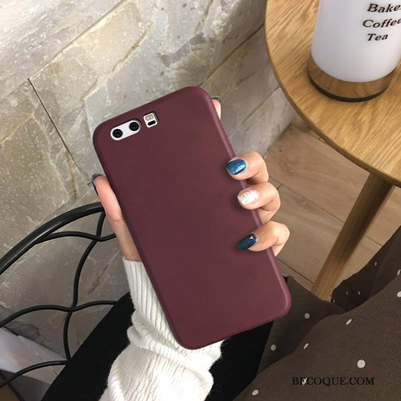 Huawei P10 Plus Incassable Coque De Téléphone Vin Rouge Très Mince Silicone Tout Compris