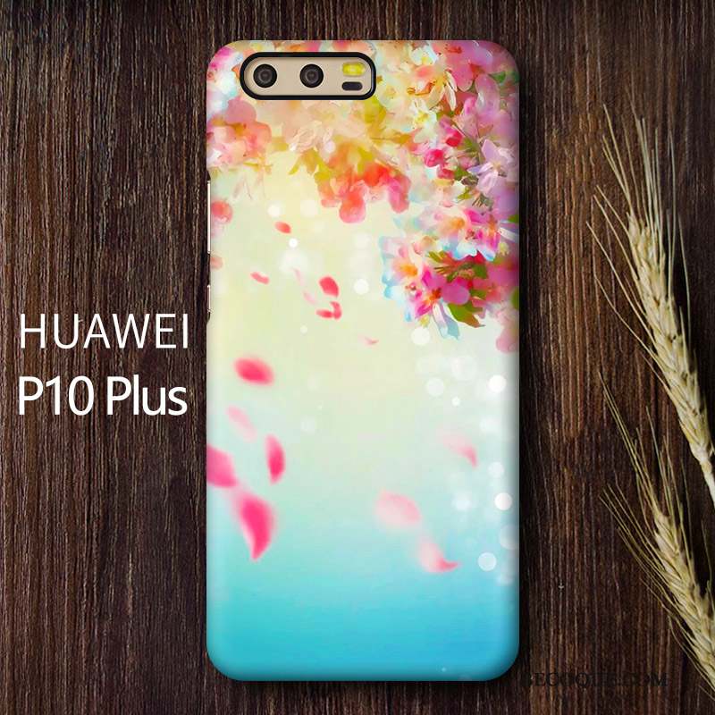 Huawei P10 Plus Personnalité Créatif Délavé En Daim Coque Difficile Sakura