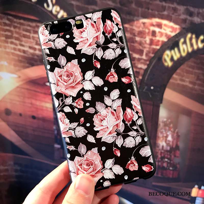 Huawei P10 Plus Personnalité Dessin Animé Noir Fluide Doux Coque De Téléphone Étui