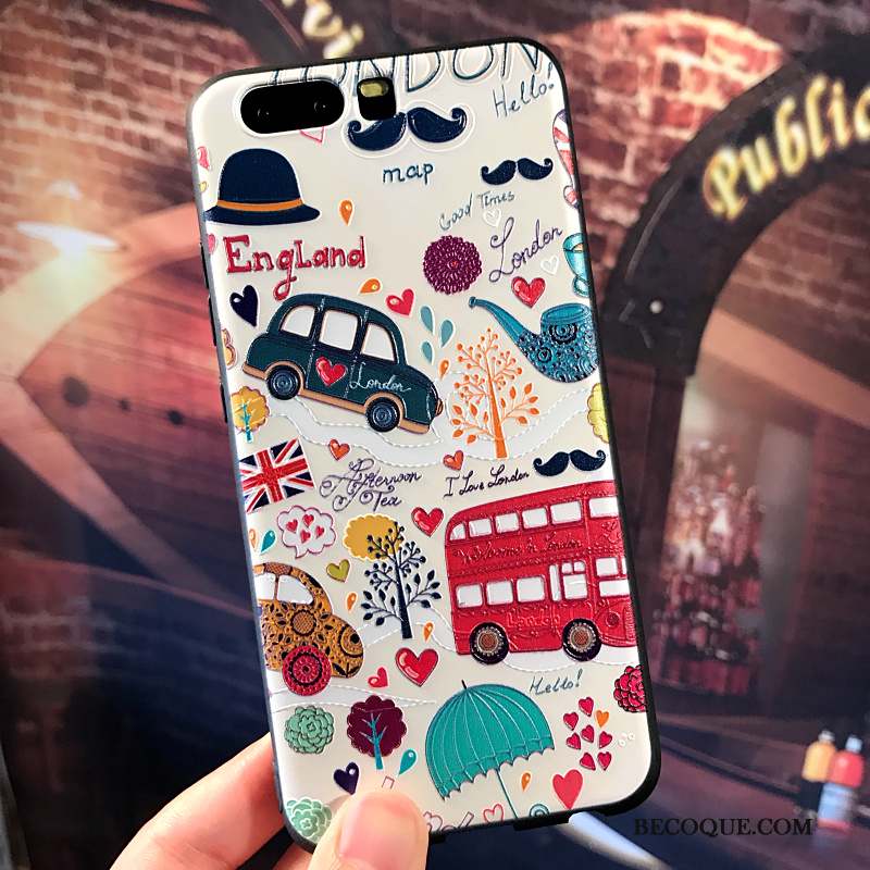 Huawei P10 Plus Personnalité Dessin Animé Noir Fluide Doux Coque De Téléphone Étui