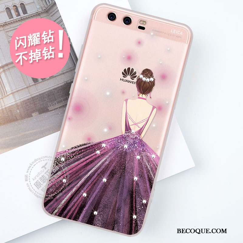 Huawei P10 Plus Silicone Coque De Téléphone Strass Nouveau Tout Compris Violet