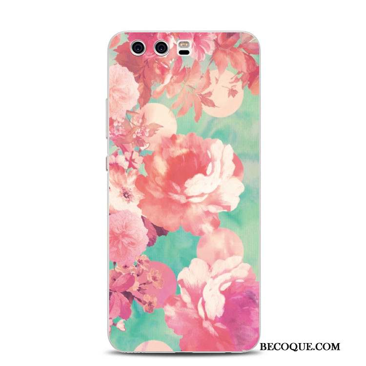 Huawei P10 Plus Support Fleur Silicone Gaufrage Multicolore Coque