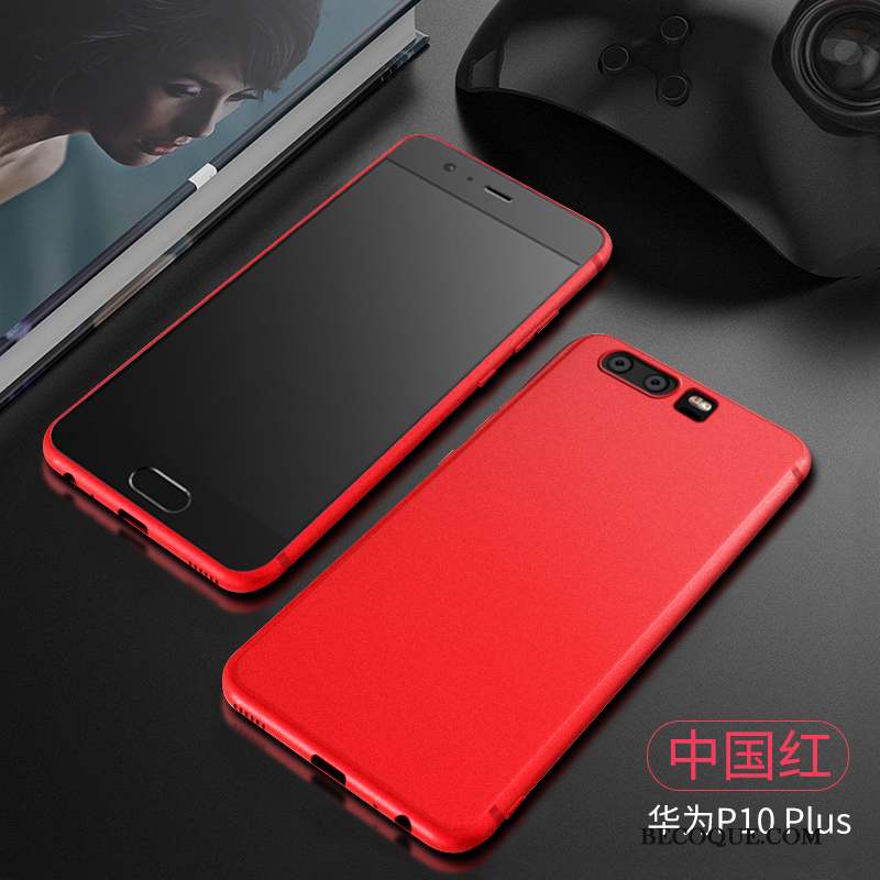 Huawei P10 Plus Étui Coque De Téléphone Noir Très Mince Fluide Doux Délavé En Daim