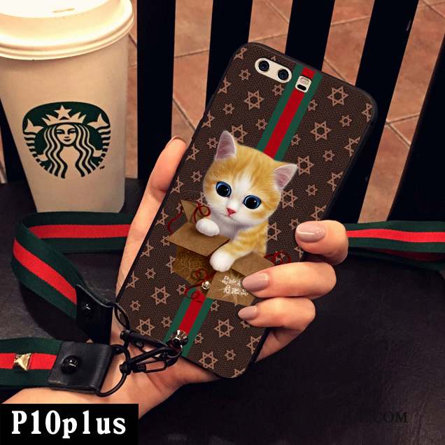 Huawei P10 Plus Étui Tout Compris Chat Incassable Coque De Téléphone Silicone