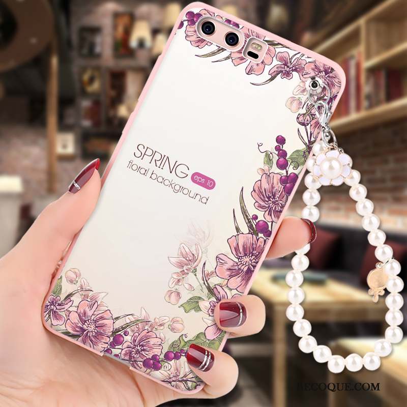 Huawei P10 Protection Fluide Doux Ornements Suspendus Rose Coque De Téléphone Incassable