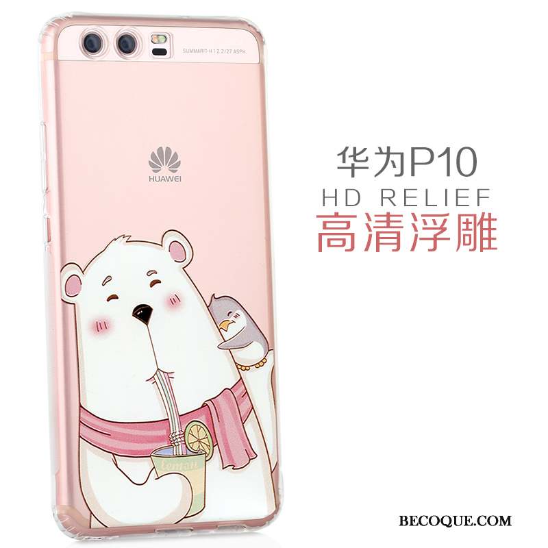 Huawei P10 Silicone Créatif Coque De Téléphone Transparent Très Mince Dessin Animé