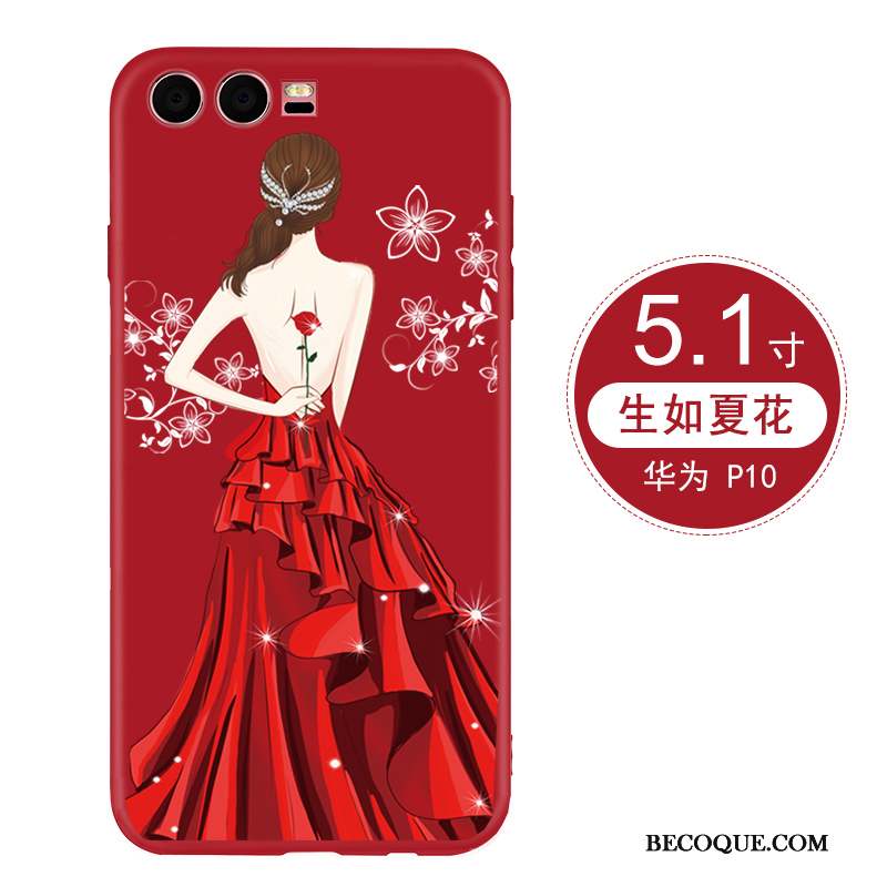 Huawei P10 Silicone Étui Coque De Téléphone Protection Créatif Rouge