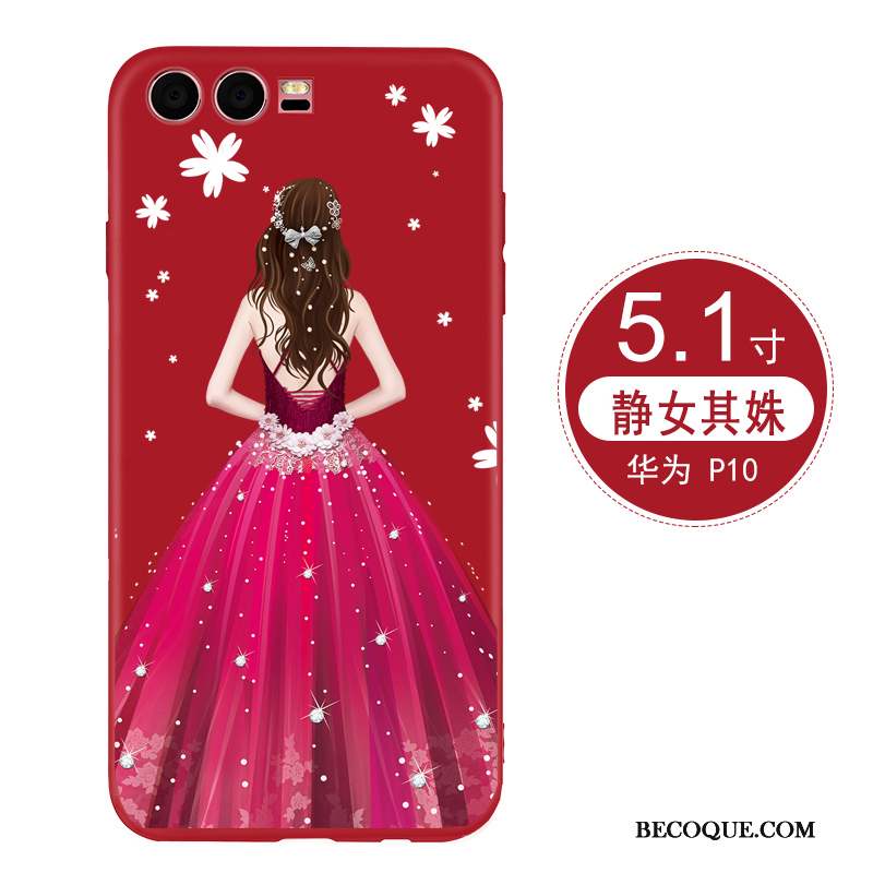 Huawei P10 Silicone Étui Coque De Téléphone Protection Créatif Rouge
