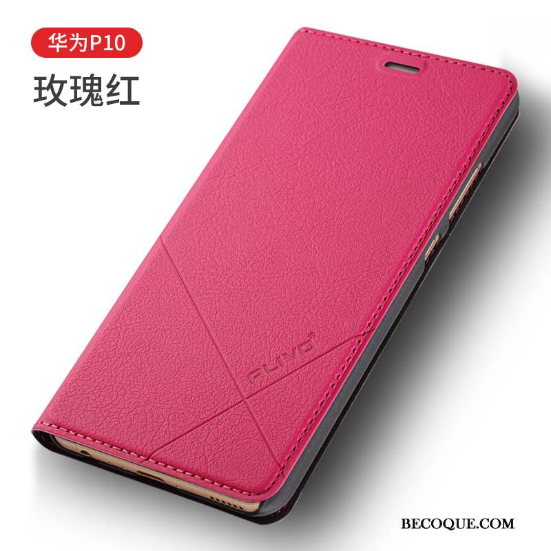 Huawei P10 Étui En Cuir Coque De Téléphone Clamshell Marron Protection Incassable