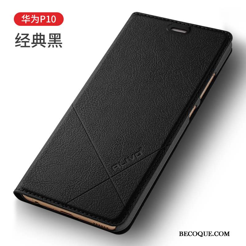 Huawei P10 Étui En Cuir Coque De Téléphone Clamshell Marron Protection Incassable