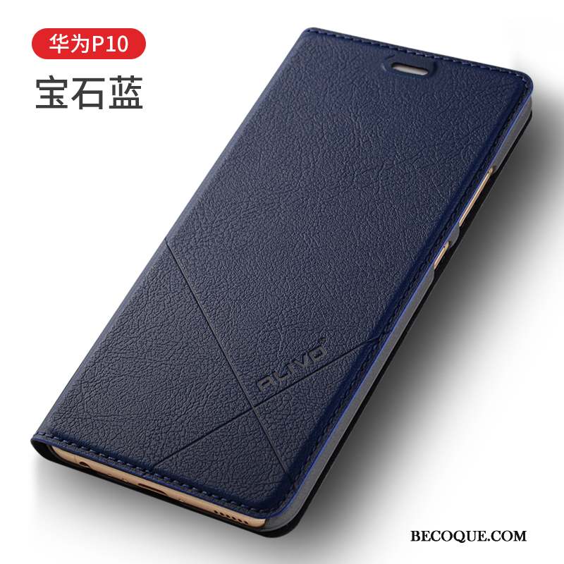 Huawei P10 Étui En Cuir Coque De Téléphone Clamshell Marron Protection Incassable