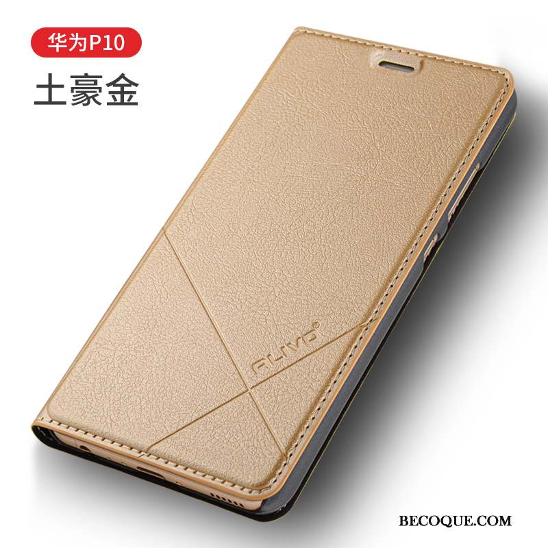 Huawei P10 Étui En Cuir Coque De Téléphone Clamshell Marron Protection Incassable