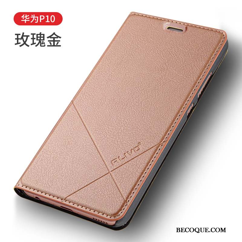 Huawei P10 Étui En Cuir Coque De Téléphone Clamshell Marron Protection Incassable