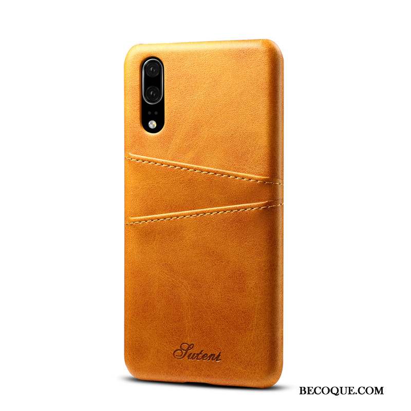 Huawei P20 Carte Tendance Kaki Étui En Cuir Incassable Coque