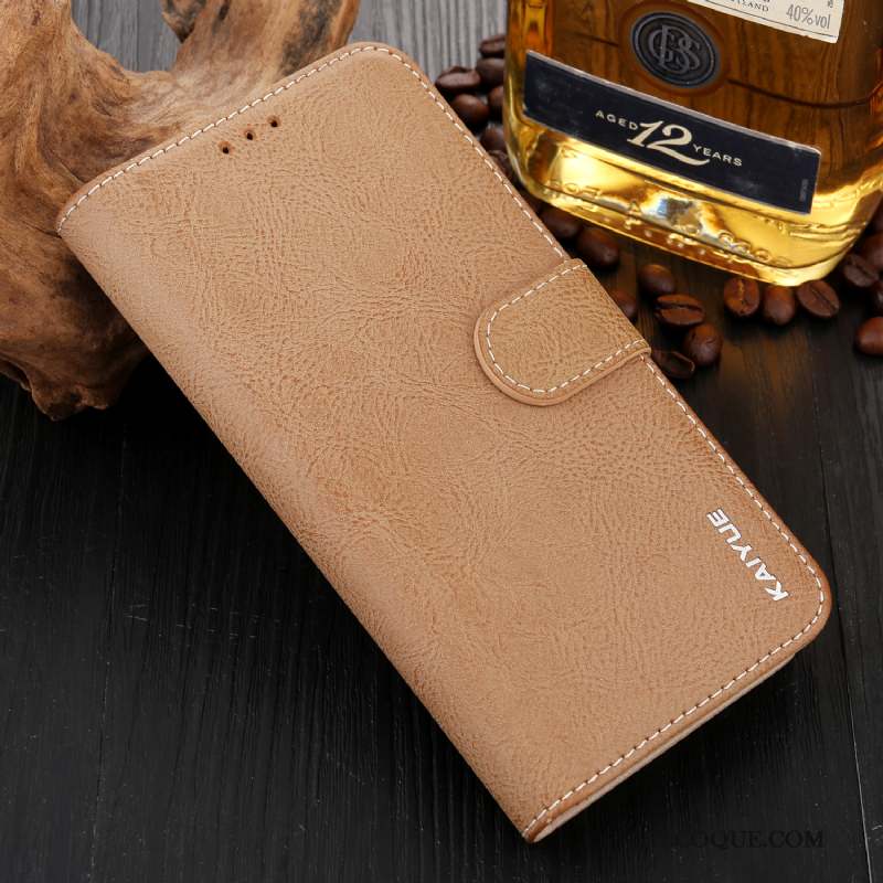 Huawei P20 Coque Portefeuille Carte Cuir Véritable Protection Fluide Doux Incassable